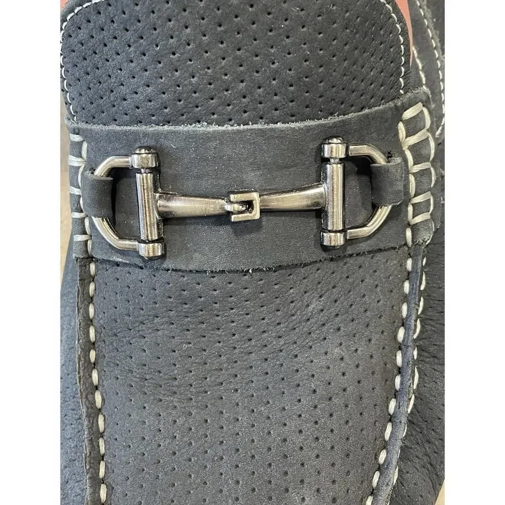 Men's Wallin & Bros Warren Blue Leather Loafer Driver Size 11.5 M Made In Brazil